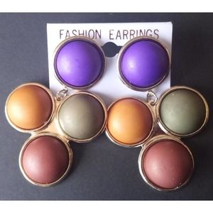 Fashion Pierced Earrings New Old Stock 1980's